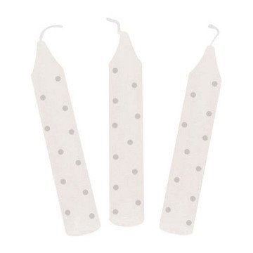 Goki Birthday Candles with Gray Dots, 10 pcs.