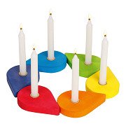 Goki Wooden Birthday Wreath Candlesticks, 6 pieces.