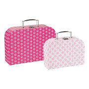 Goki Children's Suitcase Set Pink Patterns, 2 pcs.