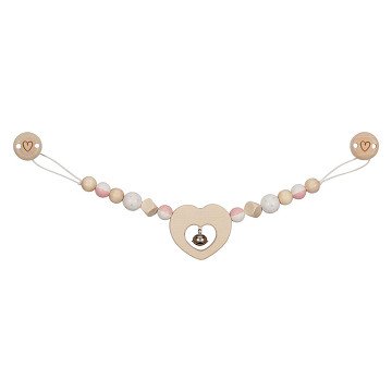 Goki Wooden Stroller Chain Heart with Clips
