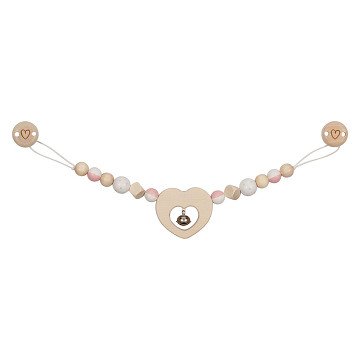 Goki Kinderwagenkette aus Holz Herz mit Clips