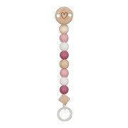 Goki Holz Schnullerkette Herz Rosa