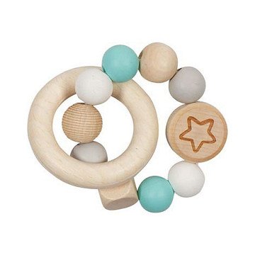 Goki Wooden Gripping Ring Star Light Blue