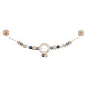 Goki Wooden Stroller Chain Star Blue with Clips