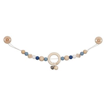 Goki Holz-Kinderwagenkette Stern Blau mit Clips