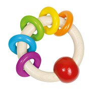 Goki Greifring aus Holz mit 5 Regenbogenringen