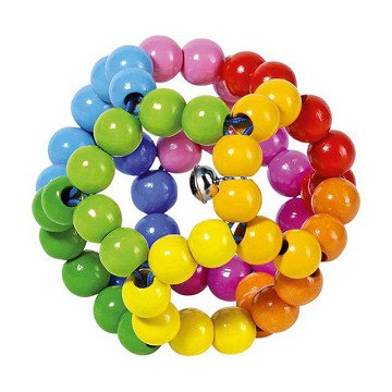 Goki Wooden Gripping Ring Ball Rainbow