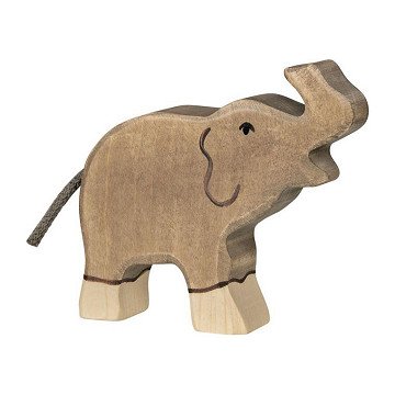Holztiger Wooden Elephant Small Trunk Up
