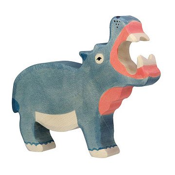 Holztiger Wooden Hippopotamus Open Mouth