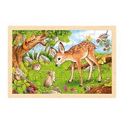 Goki Wooden Jigsaw Puzzle Deer, 24 pcs.