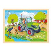Goki Holzpuzzle Traktor, 96 Teile.
