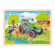 Goki Wooden Jigsaw Puzzle Tractor, 96pcs.