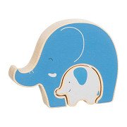 Goki Wooden Puzzle Standing Elephant, 2 pcs.