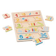 Goki Wooden Jigsaw Puzzle Learn to Count, 20 pcs.