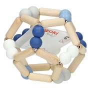 Goki Wooden Grab Ring Elastic Ball Blue