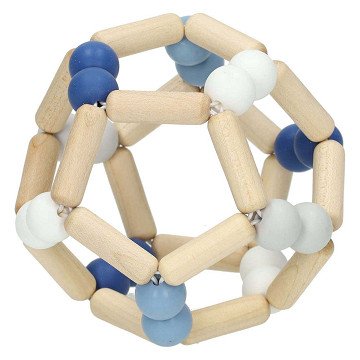 Goki Wooden Gripping Ring Elastic Ball Blue