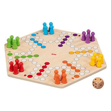 Goki Wooden Ludo Game 6 Players
