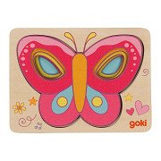 Goki Holz-Schichtpuzzle Schmetterling, 5-tlg.