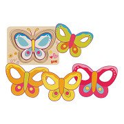 Goki Wooden Layered Puzzle Butterfly, 5 pcs.
