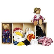 Goki Dollhouse Bärenpuppen + Kleidung