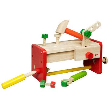 Goki Wooden Workbench and Toolbox 2in1