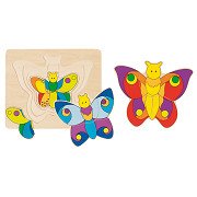 Goki 3-lagiges Holzpuzzle Schmetterling