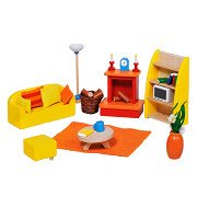 Goki Dollhouse Furniture Living Room, 24pcs.