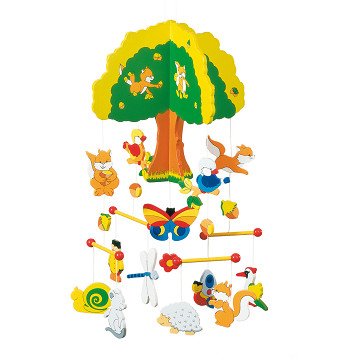 Mobile Waldtiere aus Holz