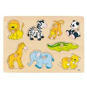 Goki Wooden Knob Puzzle Wild Animals