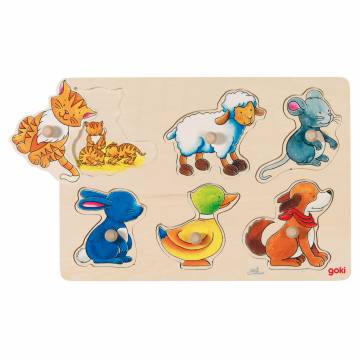 Goki Wooden Stud Puzzle Mother and Child
