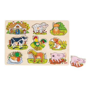 Goki Farm Animals Noppenpuzzle with Sound