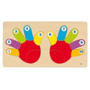 Goki Wooden Counting Puzzle Hand, 14 pcs.