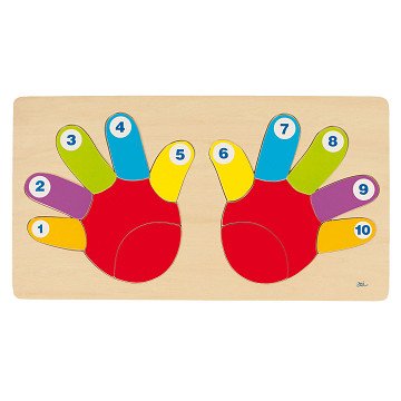 Goki Wooden Counting Puzzle Hand, 14 pcs.