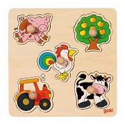 Goki Wooden Stud Puzzle Farm