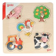 Goki Holzknopfpuzzle Bauernhof