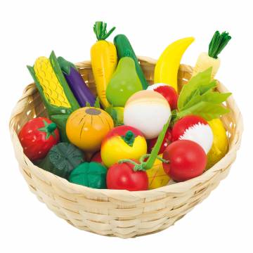Goki Fruit and Vegetables in a Basket, 23pcs.