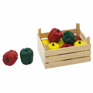 Goki Wooden Peppers in Crate, 10 pcs.