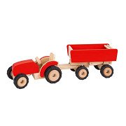 Goki Wooden Tractor with Trailer