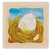 Goki Schichtenpuzzle aus Holz – Huhn