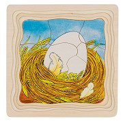 Goki Wooden Layer Puzzle - Chicken