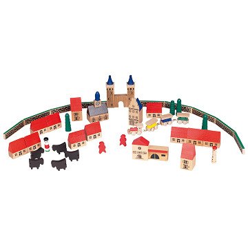 Goki Wooden Medieval Village, 46 pcs.