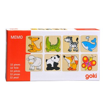 Goki Houten Memo Dieren, 32dlg.