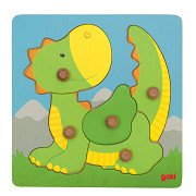 Goki Wooden Knob Puzzle Dragon, 5 pcs.