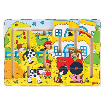 Houten Schuifpuzzel Boerderij, 9dlg