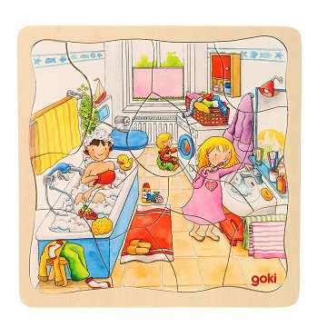 Goki Wooden Layer Puzzle - My Day