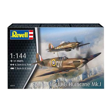 Revell Model Kit - Spitfire Mk.1a & Hurricane Mk.1 1:144 - 31pcs.