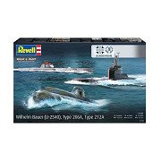 Revell Model Kit - 70 Years Bundeswehr-Wilhelm Bauer, Type 206A, Class2 1:144 - 154 pcs.