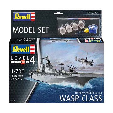 Revell Model Kit - US Navy Assault Carrier WASP Class 1:700 - 142 pcs.