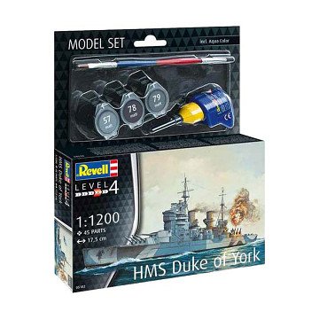 Revell Modellbausatz - Schlachtschiff HMS Duke of York 1:1200 - 45 Teile.