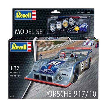 Revell Modellbausatz – Porsche 917 1:32 – 64 Teile – inkl. Grundfarben in Aqua